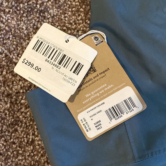 NWT Women’s Patagonia Powder Town Shell Bib Skiing Snowboarding - Picture 3 of 6